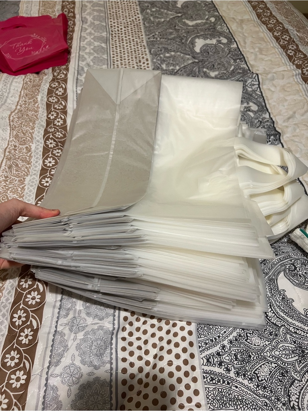 Reusable White Party Favor Bags with Handles - Multipack